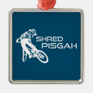 Shred Pisgah North Carolina Mountain Biking Metal Ornament
