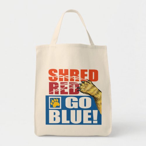 Shred Red Go Blue Tote Bag