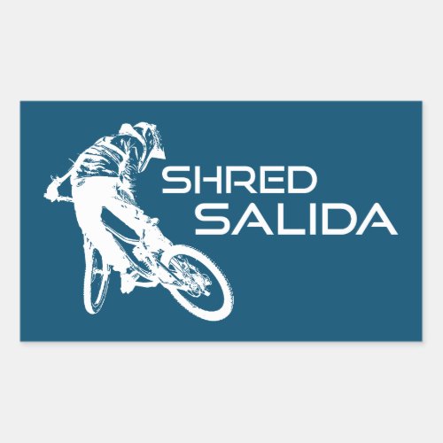 Shred Salida Colorado Mountain Biking Rectangular Sticker