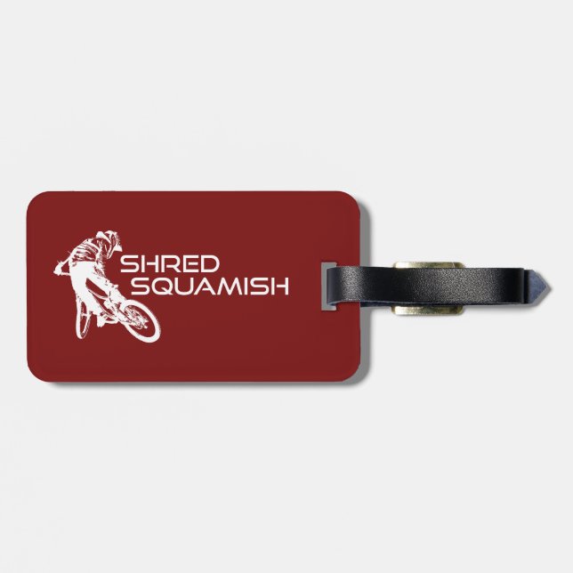 Shred Squamish Mountain Biking Luggage Tag (Back Horizontal)