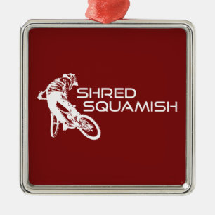 Shred Squamish Mountain Biking Metal Ornament