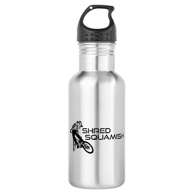 Shred Squamish Mountain Biking Stainless Steel Water Bottle (Front)