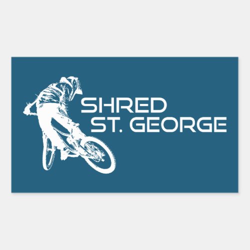 Shred St George Utah Mountain Biking Rectangular Sticker
