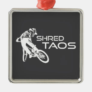 Shred Taos New Mexico Mountain Biking Metal Ornament