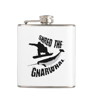 Shred The Gnarwhal Flask
