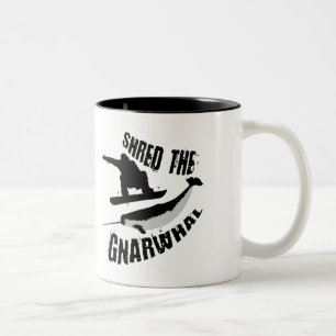 Shred The Gnarwhal Two-Tone Coffee Mug