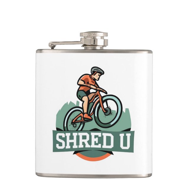 Shred University Mountain Biking Flask (Front)