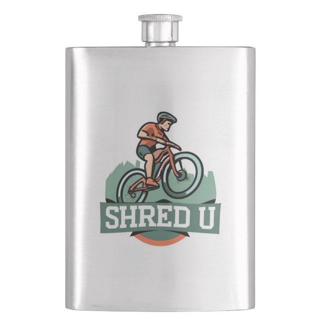 Shred University Mountain Biking Flask (Front)