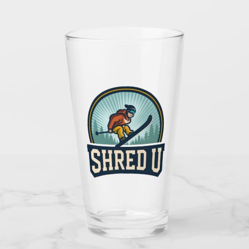 Shred University Skiing Glass