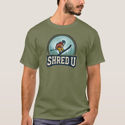 Shred University Skiing T_Shirt
