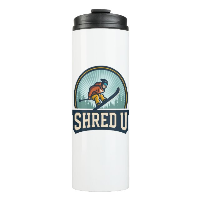 Shred University Skiing Thermal Tumbler (Front)