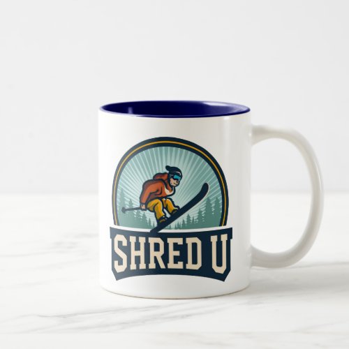 Shred University Skiing Two_Tone Coffee Mug