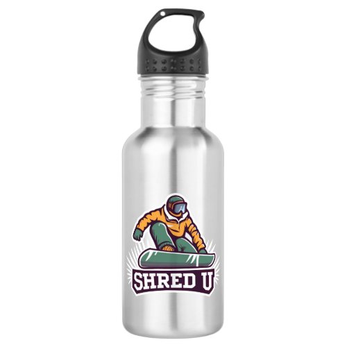 Shred University Snowboarding Stainless Steel Water Bottle
