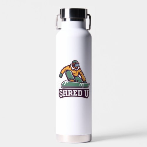 Shred University Snowboarding Water Bottle