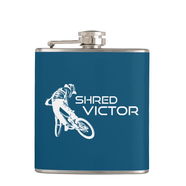 Shred Victor Idaho Mountain Biking Flask (Front)
