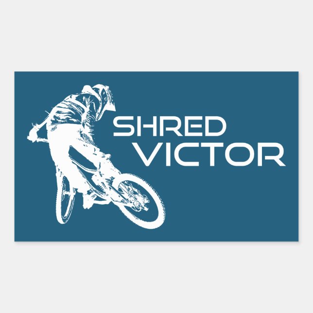 Shred Victor Idaho Mountain Biking Rectangular Sticker (Front)