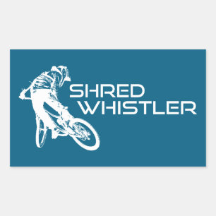 Shred Whistler British Columbia Mountain Biking Rectangular Sticker