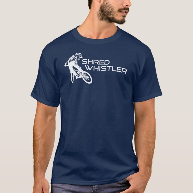 Shred Whistler British Columbia Mountain Biking T-Shirt (Front)