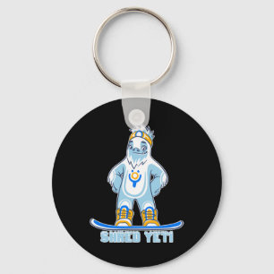 Shred Yeti - Fun Yeti Bigfoot Sasquatch Snowboardi Keychain