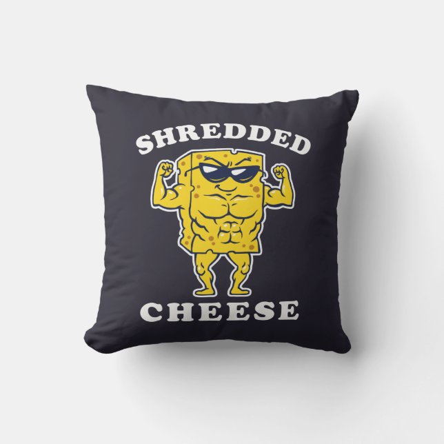Shredded Cheese Throw Pillow (Front)