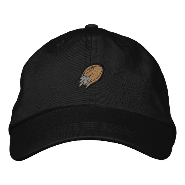 Shredded Football Embroidered Baseball Hat (Front)
