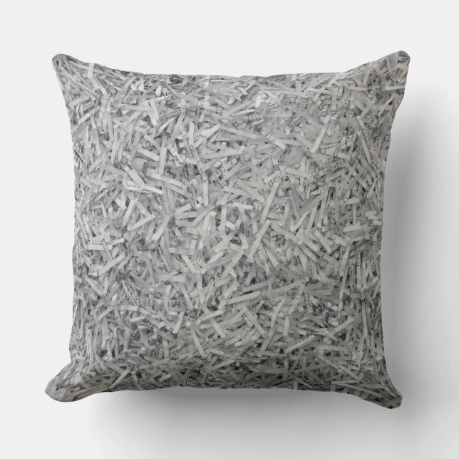 Shredded Papers Throw Pillow (Front)