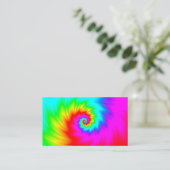 Shredded Rainbow Spiral Business Card (Standing Front)