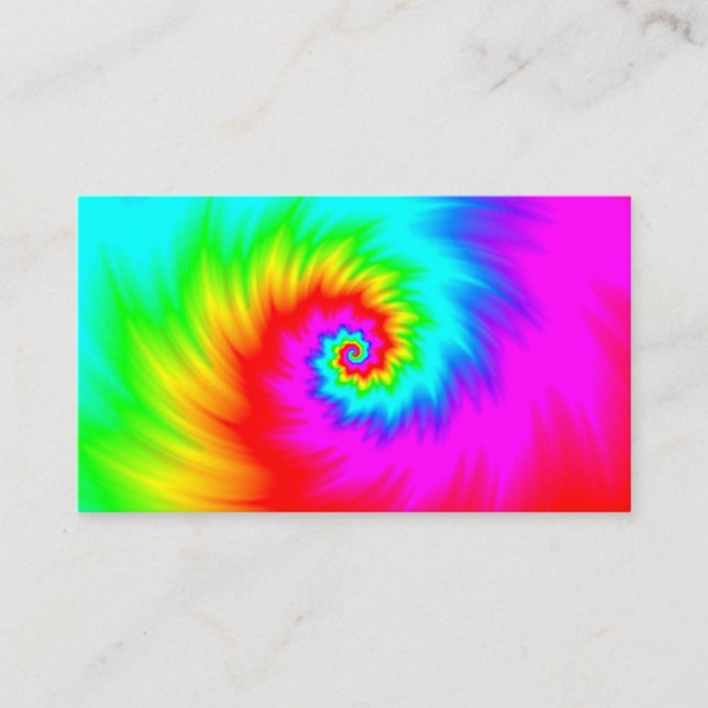 Shredded Rainbow Spiral Business Card (Front)