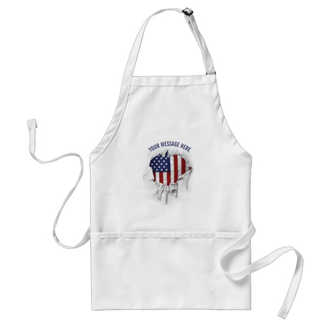 Shredded, Ripped and Torn American Flag Adult Apro Apron (Front)