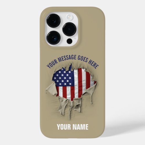 Shredded Ripped and Torn American Flag Case_Mate  Case_Mate iPhone 14 Pro Case