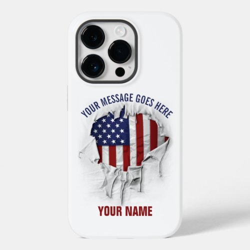 Shredded Ripped and Torn American Flag Case_Mate  Case_Mate iPhone 14 Pro Case