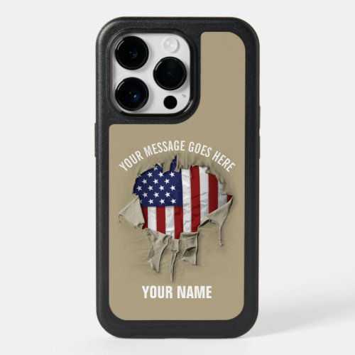 Shredded Ripped and Torn American Flag OtterBox i OtterBox iPhone 14 Pro Case