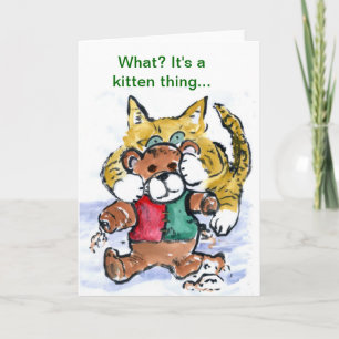 Shredded Teddy Bear Holiday Card