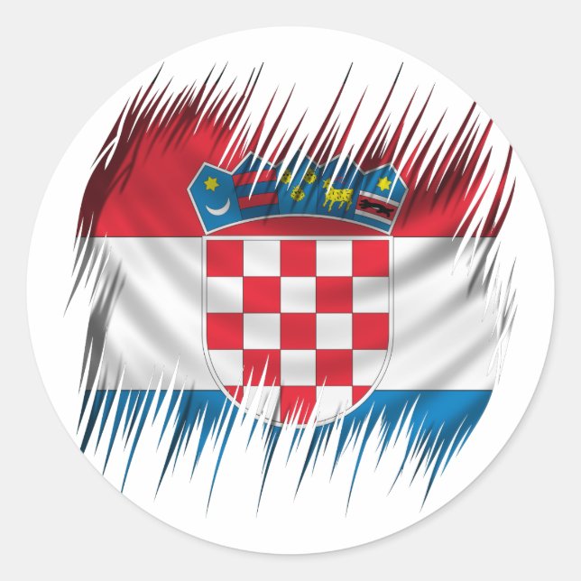 Shredders Croatian Flag Classic Round Sticker (Front)