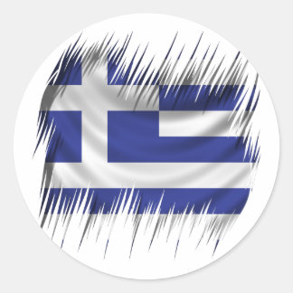 Shredders Greek Flag Classic Round Sticker
