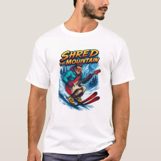Shredding in both ways Skiing and Playing guitar T-Shirt