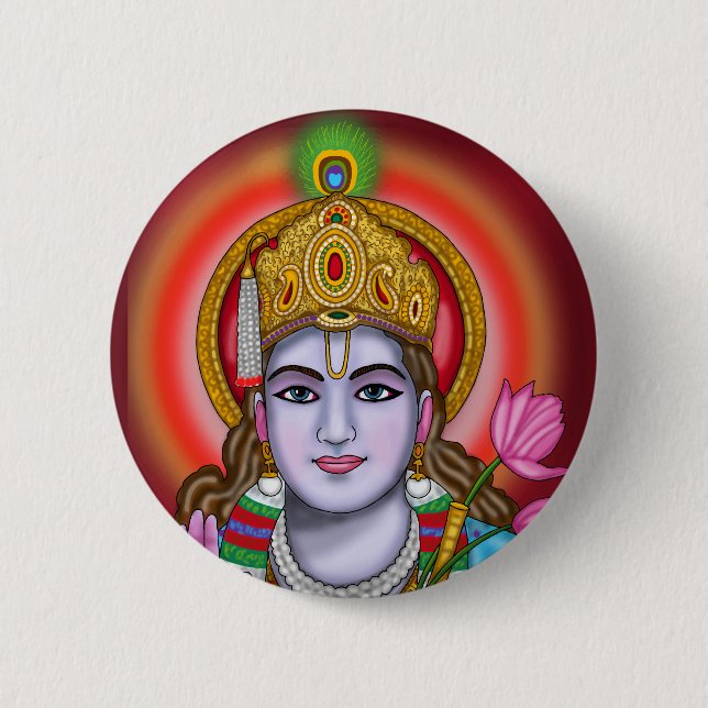 Shree Krishna Tote Bag Button (Front)