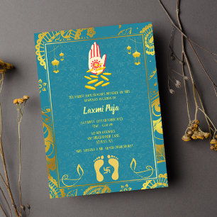 Shree Laxmi Puja Floral Invitation