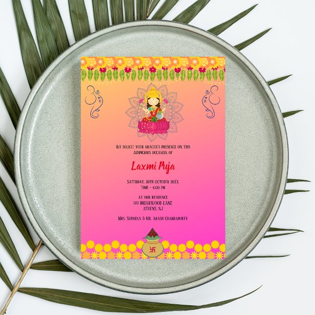 Shree Laxmi Puja Floral Invitation (Creator Uploaded)