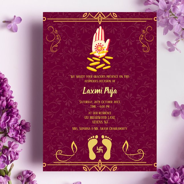 Shree Laxmi Puja Floral Invitation (Creator Uploaded)