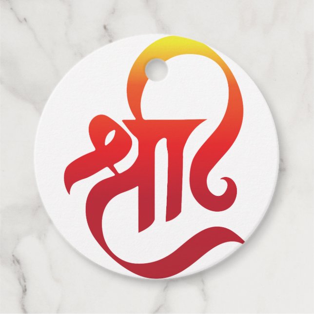Shree letter favor tags (Front)