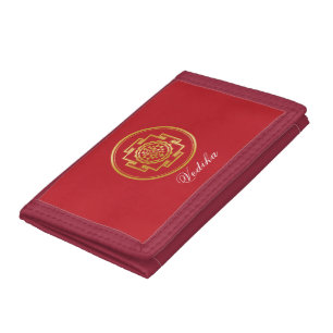 Shree Yantra Auspicious Sacred Geometrical Symbol Tri-fold Wallet