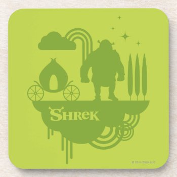 Shrek Fairy Tale Silhouette Beverage Coaster by ShrekStore at Zazzle