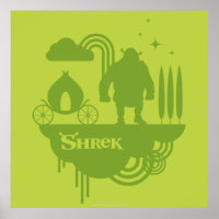 Shrek Fairy Tale Silhouette Poster