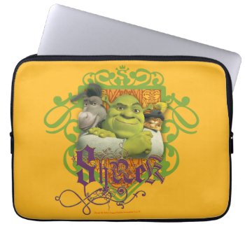 Shrek Group Crest Laptop Sleeve by ShrekStore at Zazzle