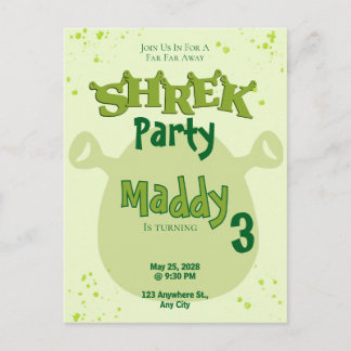 Shrek Inspired Birthday Invitation | Far Far Away Postcard