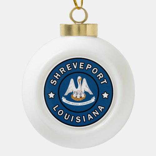 Shreveport Louisiana Ceramic Ball Christmas Ornament