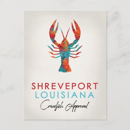 Shreveport Louisiana Crawfish Bright Postcard