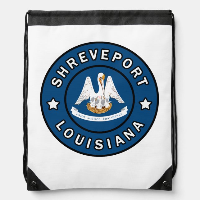 Shreveport Louisiana Drawstring Bag (Front)