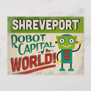 Shreveport Louisiana Robot - Funny Vintage Postcard